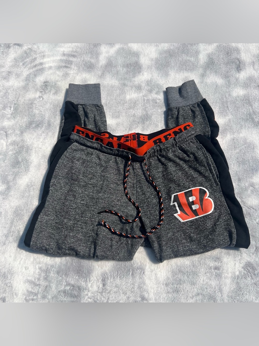 Bengals Dark Gray and Black Boxer Waistband Joggers